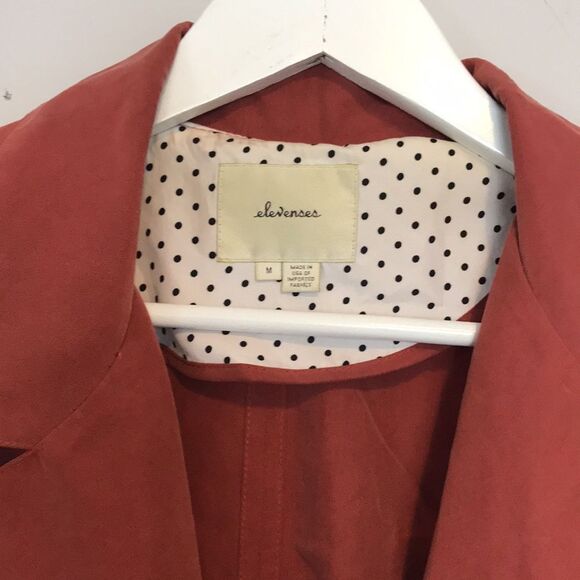 Anthropologie Elevenses Sleevless Trench Coral Open Front Layering Size M - Picture 8 of 14